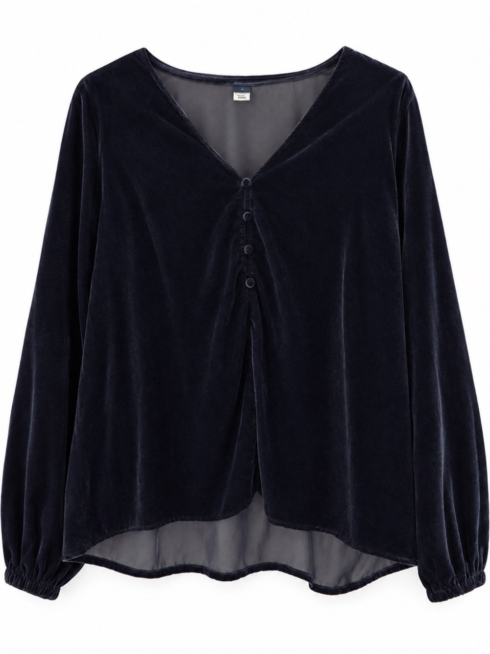 Velvet Black V-Neck Button-Front Top - Old Navy witchy whimsygoth